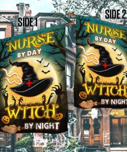 halloween flag nurse by day witch by night anl231f 7159