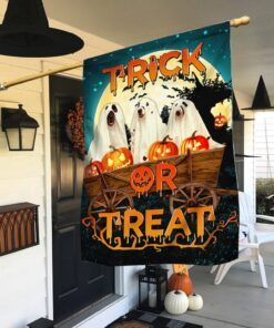 Halloween Flag The Wagon Of Ghost Pets, Trick Or Treat ANT211F