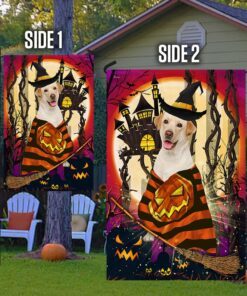 halloween flag yellow labrador retriever witch anl187f 8630