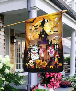 Halloween Pumpkin Dog Flag Flagwix™ Trick Or Treat Halloween Pitbull Dog Flag