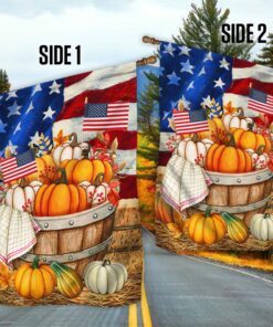 halloween pumpkins welcome fall american flag mln527f 5582