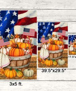 halloween pumpkins welcome fall american flag mln527f 5986