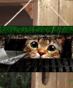 halloween rectangle wooden sign kitty cat ant184wd 3087