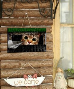 halloween rectangle wooden sign kitty cat ant184wd 3903