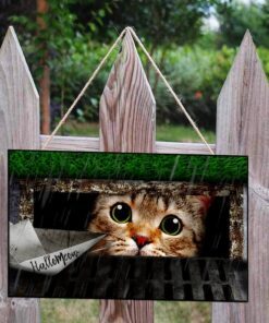 halloween rectangle wooden sign kitty cat ant184wd 4492