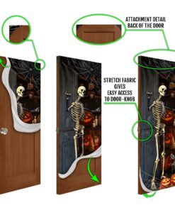 halloween skeleton welcome door cover mln542d 1906