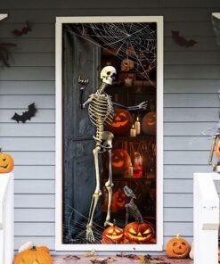 halloween skeleton welcome door cover mln542d 2431