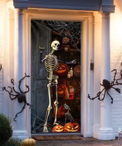 halloween skeleton welcome door cover mln542d 3173
