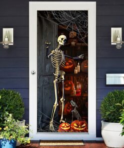 halloween skeleton welcome door cover mln542d 7935