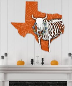 Halloween Texas Hanging Metal Sign Longhorn Skull Bone LNT509MS