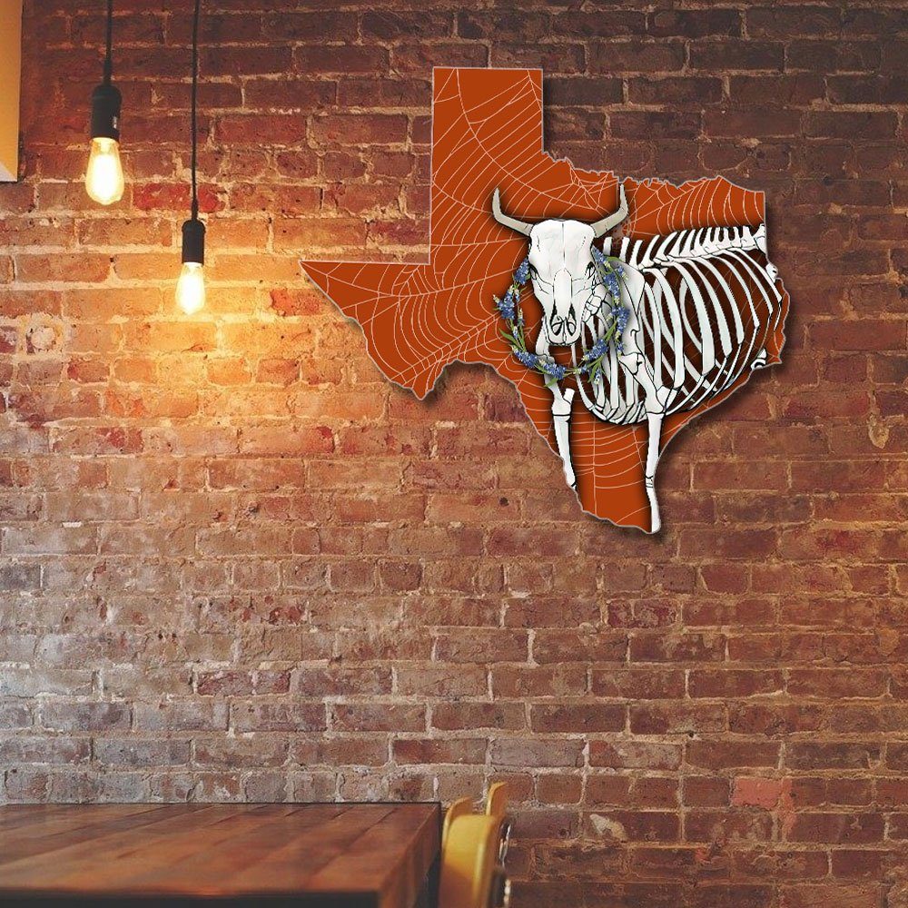 Halloween Texas Hanging Metal Sign Longhorn Skull Bone LNT509MS - Image 4