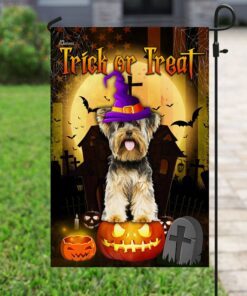 halloween trick or treat flag flagwix™ yorkshire terrier flag 1622