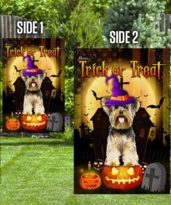 halloween trick or treat flag flagwix™ yorkshire terrier flag 5431