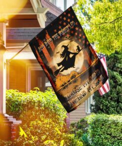 Halloween Witch. And Into The Forest I Go Flag