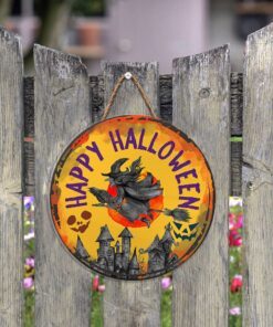 halloween wooden sign witch happy halloween trl1284wd 4473