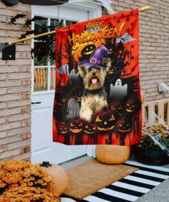 Halloween Yorkshire Flag Flagwix™ Happy Halloween Yorkie Flag