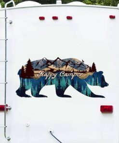 Happy Camper Bear RV Decals Caming Car Wrap - Vehicle Wrap PN2302VW
