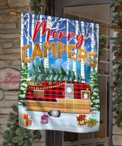 happy campers christmas camping flag mln723f 7072