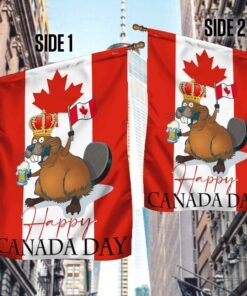 happy canada day flag funny beaver lnt144f 3879