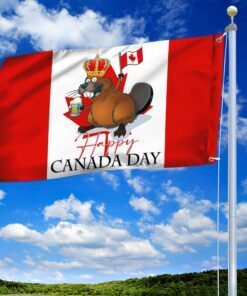 happy canada day grommet flag funny beaver lnt144gf 6939