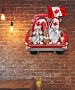 happy canada day hanging metal sign, canada day with my gnome eh tqn149ms 1406