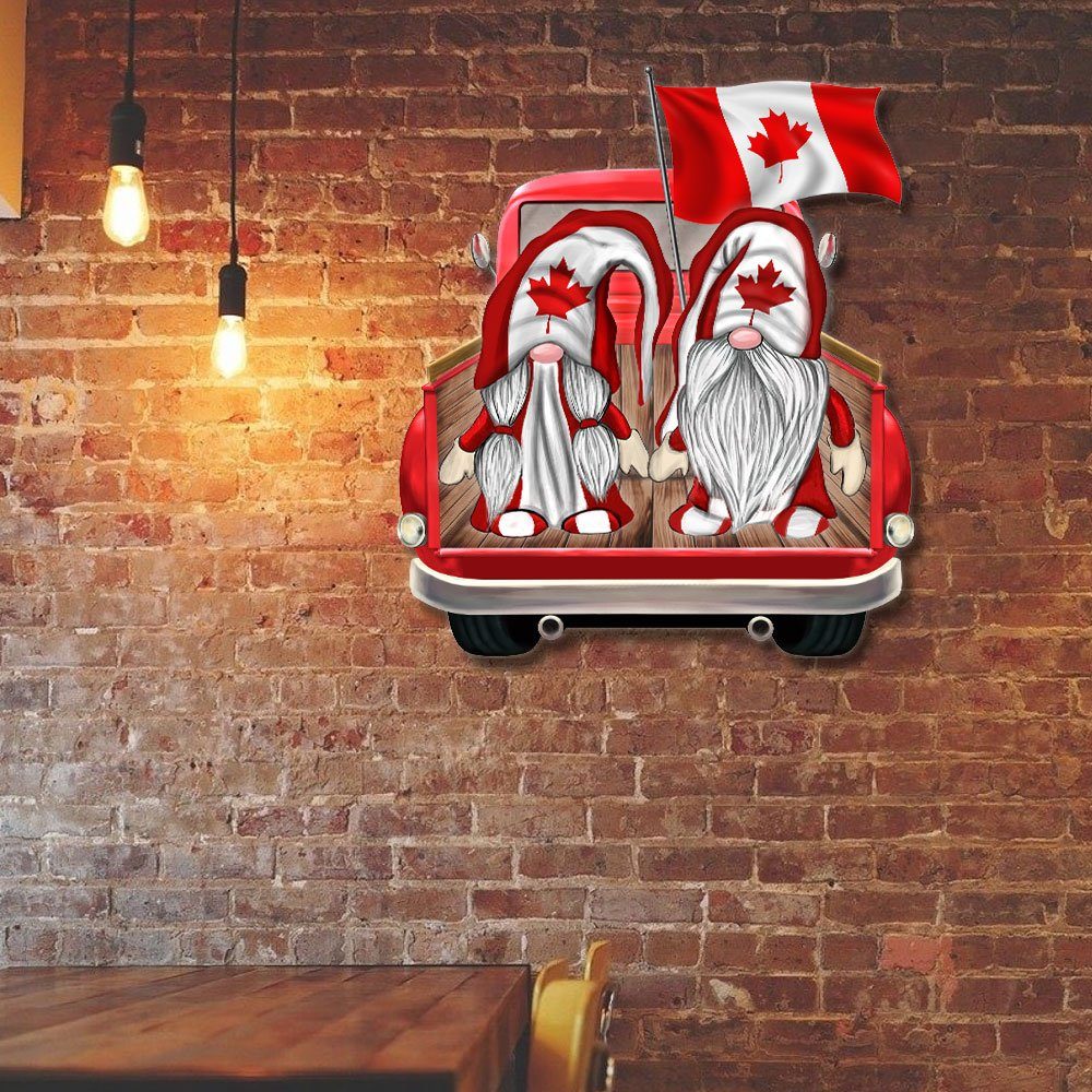 Happy Canada Day Hanging Metal Sign, Canada Day With My Gnome Eh TQN149MS - Image 3