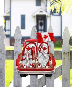 happy canada day hanging metal sign, canada day with my gnome eh tqn149ms 1823