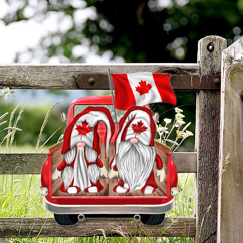 Happy Canada Day Hanging Metal Sign, Canada Day With My Gnome Eh TQN149MS - Image 4