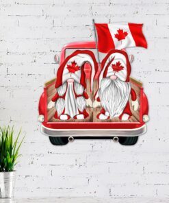 Happy Canada Day Hanging Metal Sign, Canada Day With My Gnome Eh TQN149MS