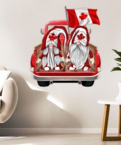 happy canada day hanging metal sign, canada day with my gnome eh tqn149ms 8148