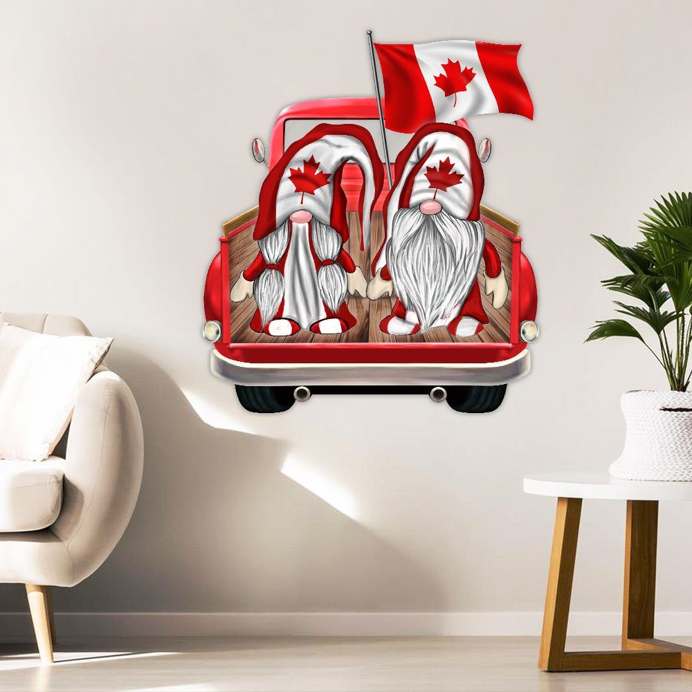Happy Canada Day Hanging Metal Sign, Canada Day With My Gnome Eh TQN149MS - Image 2