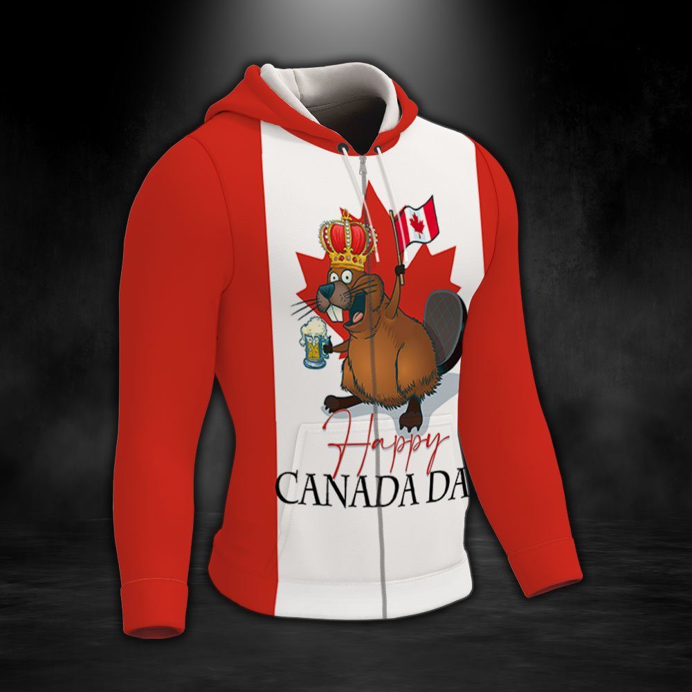 Happy Canada Day Hoodie. Canada's Birthday Hoodie.  Dominion Day Hoodie Funny  Beaver Hoodie LNT144ZH - Image 6