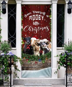 happy cattle christmas door cover 8778