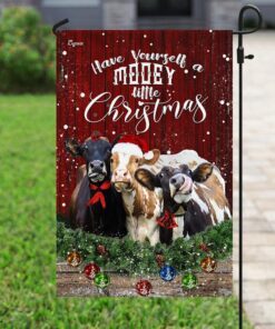 happy cattle christmas flag 1783