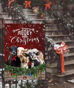 happy cattle christmas flag 3004