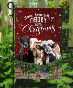 happy cattle christmas flag 3603