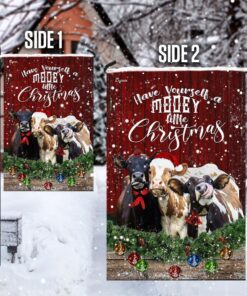 happy cattle christmas flag 7455