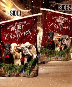 happy cattle christmas flag 8714