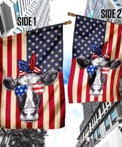 happy cow american u.s. flag 8991