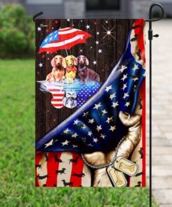 Happy Dachshund 4th of July Flag