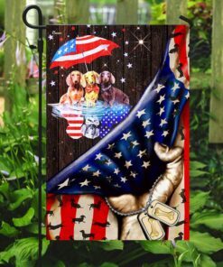 happy dachshund 4th of july flag 3122