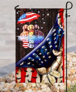 happy dachshund 4th of july flag 8161