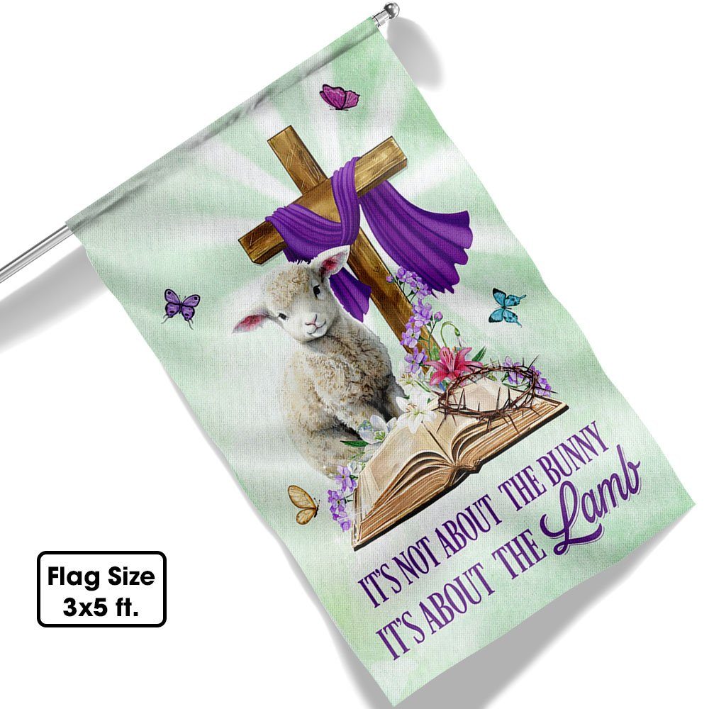 Happy Easter, It's About The Lamb Christian Cross Easter Flag TPT627F - Image 6