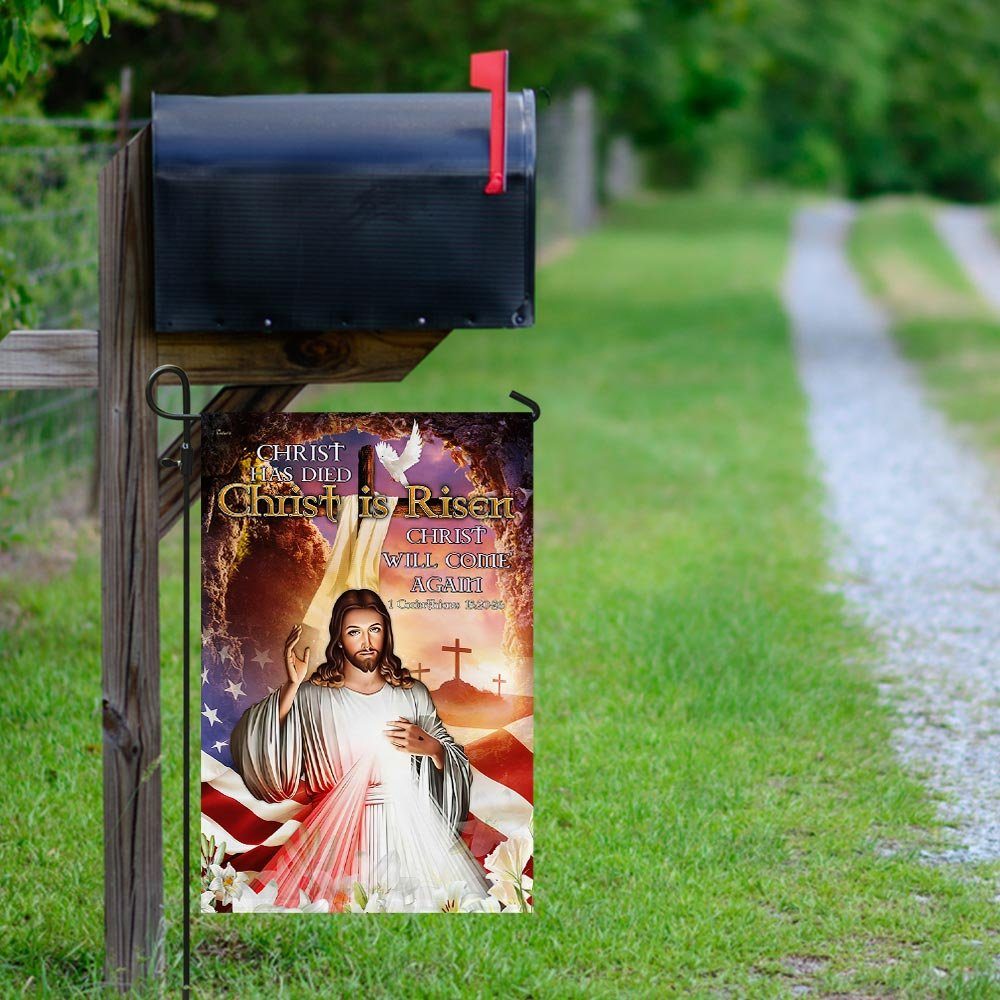 Happy Easter. Christ Has Died Christ Is Risen Christ Will Come Again. Jesus Flag - Image 9