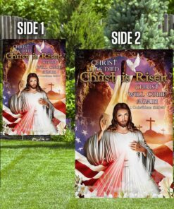 happy easter. christ has died christ is risen christ will come again. jesus flag 3033