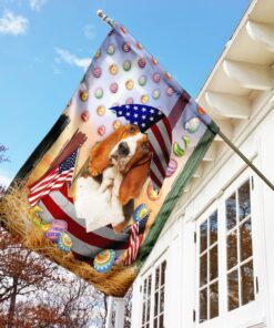 happy easter basset hound american flag 2172