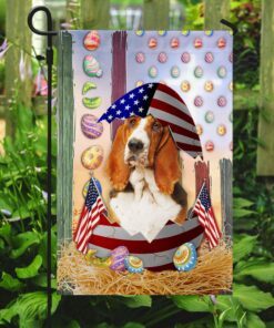 happy easter basset hound american flag 3571
