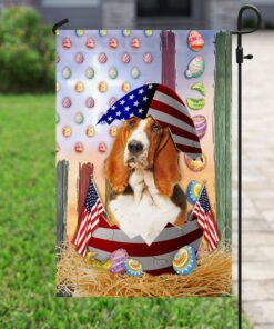 happy easter basset hound american flag 5911