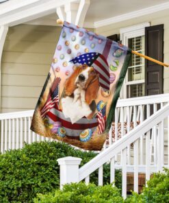 happy easter basset hound american flag 7044