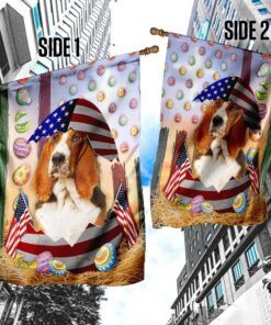happy easter basset hound american flag 8171